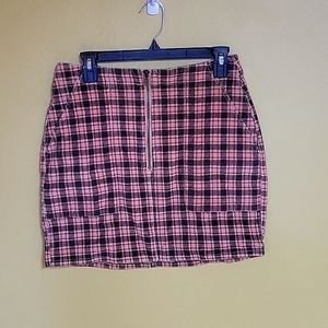 Plaid corduroy mini